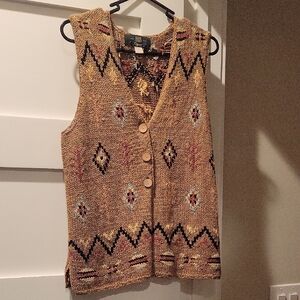 Vintage ORVIS Southwestern Patterned Knit Vest